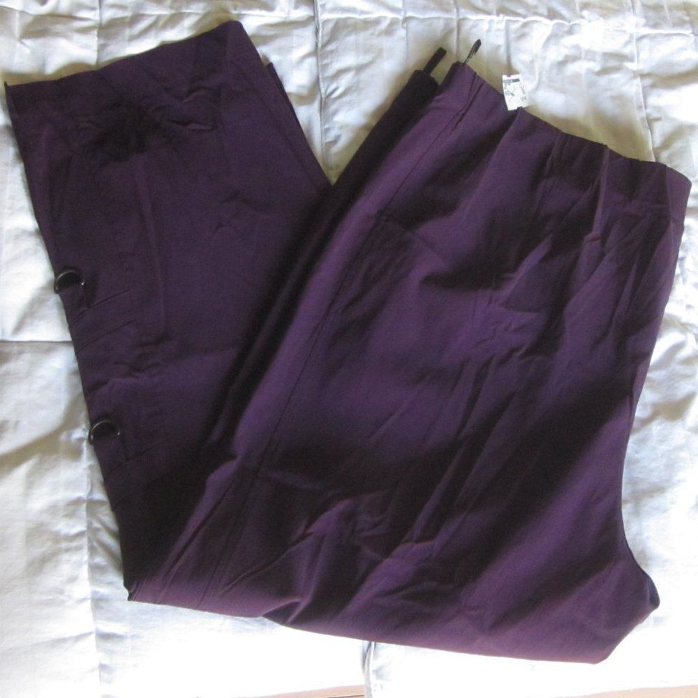Womans Chalou Sempre Piu Plus Size 28W Pants Plum Purple